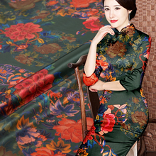 Tela elástica de seda Natural de mora china, satén de 19mm, suave, transpirable, Cheongsam, tela de vestido al por mayor por metro 2024 - compra barato