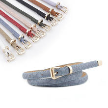 AWAYTR-Cinturón fino con diseño de piel de serpiente para mujer, cinturón clásico Vintage con hebilla de Pin, a la moda, de cuero de alta calidad 2024 - compra barato