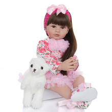 KEIUMI 24 inch Reborn Baby Dolls 60 cm Silicone Vinyl bebe Reborn Toddler girl Lifelike Princess doll play house toys 2024 - buy cheap
