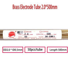 Ziyang-Tubo de electrodo de latón OD2.0 * 500mm, orificio único, 50 piezas para máquina de agujero de perforación EDM 2024 - compra barato