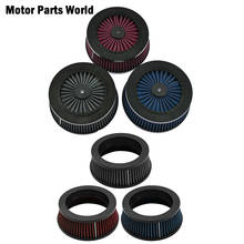 Motorcycle Replacement Air Cleaner Intake Filter System Inner Element Red/Blue/Grey Element For Harley Sportster XL Touring Dyna 2024 - buy cheap