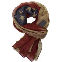 New Designer Women Vintage west style American Flag Scarf Woman Long Cotton Viscose Scarves Shawl Stole V9A18477 2024 - buy cheap