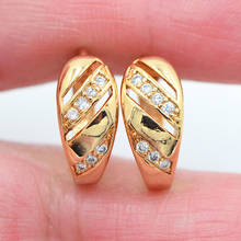 Женские модные серьги-кольца Huggie золотого цвета с прозрачным цирконием и фианитом, ювелирные изделия 2024 - купить недорого