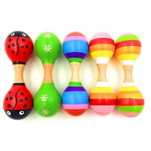 1pc Double Head Colorful Wooden Maracas Baby Child Musical Instrument Rattle Shaker For Party Toy 2024 - buy cheap