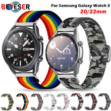 Ремешок нейлоновый для Samsung Galaxy watch 3 41 45 мм, эластичный браслет для gear s3 Frontier/Classic Active 2 Amazfit Bip, 20/22 мм 2024 - купить недорого