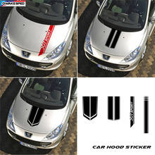 Sport Stripes Car Hood Bonnet Sticker For PEUGEOT 307 CC SW Auto Engine Cover Decor Vinyl Decals Exterior Accessories 2024 - buy cheap