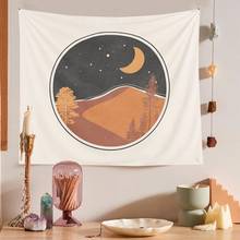 Refreshing Style Sun Moon Abstract Mountains  Sunset Tapestry Wall Hanging Art   Room Home Decor Tapestries dorm room decor 2024 - buy cheap