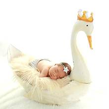 Adereços para fotografia de bebê, adereços brancos de cisne para bebê recém-nascido, acessórios para estúdio fotográfico 2024 - compre barato