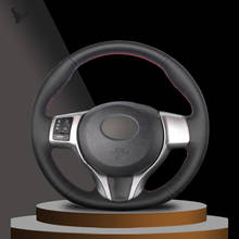 Черная искусственная кожа Чехол рулевого колеса автомобиля для Toyota Yaris 2012 2013 2014 2015 2016 2017 2018 2024 - купить недорого