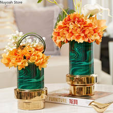 European Style Light Luxury Ceramic Vase Living Room Dried Flower Flower Arrangement Ornaments Home Simulation Flower Decoration 2024 - buy cheap