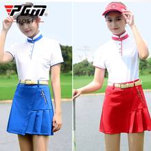 Pgm Women Long Sleeve Slim Golf T-Shirt Spring Summer Pleated Skirts Ladies Quick Dry Golf Skirt Sets Sportswear D0993 2024 - buy cheap