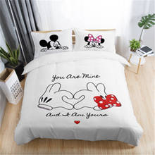 3pcs Black White Bedding Set Mickey Minnie Duvet Cover Home Textile Couple Wedding Quilt Set Adult Double Bedding Sheets Gift 2024 - buy cheap