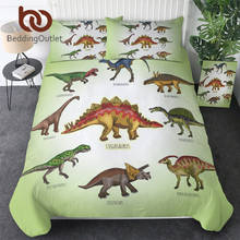 Conjunto de roupa de cama de dinossauro beddingoutlet, jurassic nadador com desenhos animados para meninos, 3 peças têxteis para casa 2024 - compre barato