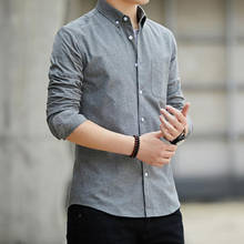 Camisa masculina camisa de manga comprida camisa masculina bolso negócios camisas casuais camisa social masculina streetwear estilo coreano blusas a91513 2024 - compre barato