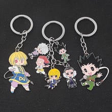 Anime Hunter x Hunter Enamel Keychains GON Killua Zoldyck Kurapika Leorio Hisoka Cartoon Figure Metal Car Key Chain Men Trinket 2024 - buy cheap