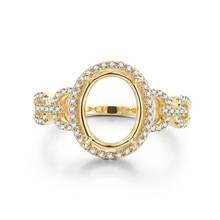 Helon-anel de corte oval 10x8mm, cor sólida 14k, ouro amarelo, au585 0.3ct de diamantes naturais, noivado, casamento, mulheres, joias da moda, montagem semi 2024 - compre barato