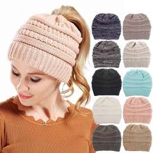 Adult Solid Color Wool Knitted Hats Winter Soft Warm Cap Fashion Handmade Woven Girls Hat Birthday Gifts Accessories for Women 2024 - buy cheap