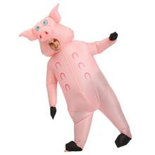 Disfraz de cerdo inflable para adultos, disfraz de Halloween, vestido de lujo divertido, traje de soplado 2024 - compra barato