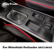 Carbon Fiber Center Console Gear Shift Panel Cover Stickers Trim For Mitsubishi Outlander 2017 2018 2019 Car Accessories 2024 - buy cheap