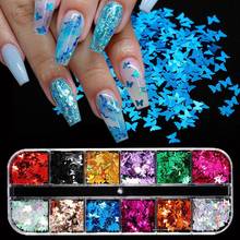 Holographic Butterfly Flakes Nail Art Glitter Sparkly 3D Laser Butterfly Sequins Tips DIY Polish Nail Art Decorations Manicure 2024 - buy cheap