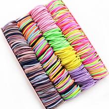 100 Pcs/Lot 3 CM Candy Solid Nylon Elastic Hair Bands Hair Accessories Srunchies Black Rubber Bands Kid Hair Ties Gum For Girl 2024 - buy cheap