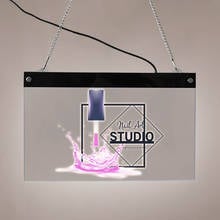 Nail Art Studio Professional LED Light Up Sign for Business Display Salon Salon Manicure LED Sign Rectangle Display Light Board 2024 - buy cheap