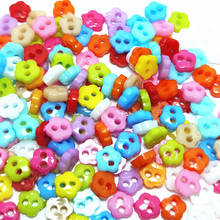 suoja 500pcs/lot  Mixed 6mm Mini Tiny Plastic Flower Buttons Sewing 2 Holes Button Embellishments Scrapbooking Cardmaking 2024 - buy cheap