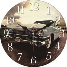 Reloj de pared silencioso de Estilo Vintage para coche, cronógrafo redondo grande sin tic-tac, para Bar, cafetería, Hotel 2024 - compra barato
