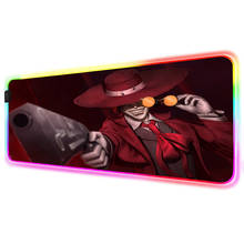Black and red alucard hellsing RGB Mouse Pad Black Gamer Accessories Large LED MousePad Gaming Desk Mat PC Desk with Backlit 2024 - buy cheap