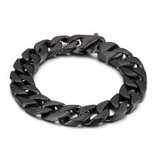 15mm 7.2 inch casting stainless steel Curb Link Chain Bracelet Bangle Fashion Mens Women Jewelry birthday gifts 2024 - buy cheap