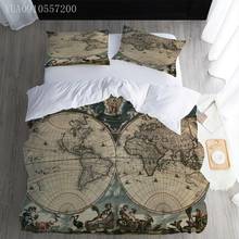 World Map Bedding Sets Single Double Twin Queen 2/3pcs Bedclothes Bed Linen Euro Classic Mural Printed Duvet Cover Set 2024 - buy cheap