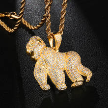 D&Z Male's Street Micro Paved AAA+ CZ Gorilla Pendant Necklace Men Hip Hop Style Iced Out Jewelry 2024 - buy cheap