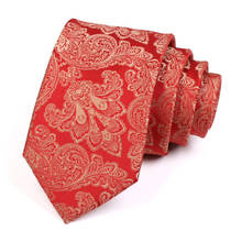 Groom Wedding Party Tie 2020 Brand New High Quality 7CM Red Ties For Men Business Work Necktie Male Fashion Formal Neck Tie 2024 - buy cheap