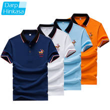 DARPHINKASA-Camiseta informal para hombre, polo de manga corta y color sólido, con bordado, novedad de verano 2020 2024 - compra barato