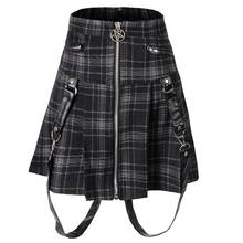 Fashion Women Skirts High Waist Korean Style Pleated Skirts for Girls Punk Ladies Plaid Mini Skirt Women 2024 - buy cheap