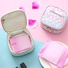 Small Embroidery Oxford Cloth Zipper Sanitary Napkins Makeup Storage Clutchs Bag Home Leather Makeup Bag With Handle 2024 - buy cheap