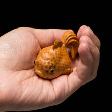 Chinese New Year Lucky Fish Boxwood Carving Wenwan Niannianyouyu Creative Solid Wood Goldfish Carving Crafts Car Decoration 2024 - buy cheap