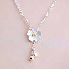Lovely Romantic Female Cherry Blossom Pendant Necklace Charming Women's Wedding Collarbone Chain Fashion Party Jewelry Girl Gift 2024 - buy cheap