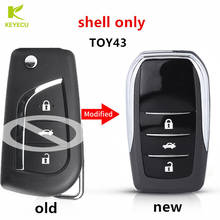 KEYECU Replacement Modified Flip Remote Key Shell Case 3 Button for for Toyota Camry Corolla Prado RAV4 Vios Yaris 2013-2019 2024 - buy cheap