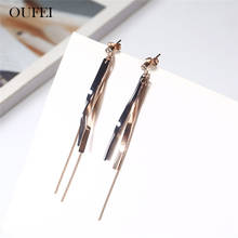 OUFEI Stainless Steel Rose Gold Fringe Earrings For Women Jewelry Accessories Woman Vogue 2019 Offers With Free Shipping 2024 - buy cheap
