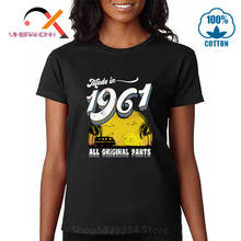 Moda masculina mulher camiseta de algodão do vintage streetwear 60th presente aniversário tshirt feito em 1961 todas as peças originais t camisa 2024 - compre barato