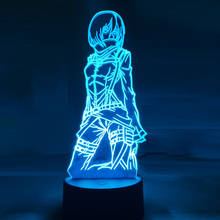 Ataque en Titán Mikasa figura de Ackerman 3d lámpara luz para decoración de la habitación de Color Led luz de noche variable Anime regalo 2024 - compra barato