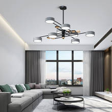 Lustre de teto em madeira, estilo nórdico, moderno, led, redondo, preto, 110v, 220v, verde, cinza 2024 - compre barato