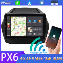 10.1" Android 10 Car Multimedia Player PX6 4G+64G For Hyundai Tucson IX35 2009-2015 GPS Navigation Wireless Carplay 5*USB Radio 2024 - buy cheap