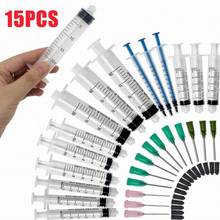 15pcs Syringes Set 14/16/20GA Blunt Tip Needle with Caps Luer Slip Syringe Glue Applicator Multi-functional 2024 - buy cheap