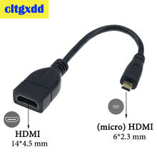 Cltgxdd micro hdmi-compatibl macho para d tipo fêmea adaptador cabo conversor conversor 1080p hd vídeo conversão cabo 2024 - compre barato