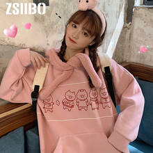 2019 Women Sweatshirt And Hoody Ladies Hooded Pig Cute Printed Casual Pullovers Girls Long Sleeve Spring And Autumn Plus Size 2024 - buy cheap