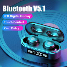 TWS Bluetooth 5,1 наушники светодиодный дисплеем, мини беспроводные Bluetooth наушники, сенсорные стереонаушники, спортивные наушники с микрофоном, гарнитуры 2022 - купить недорого