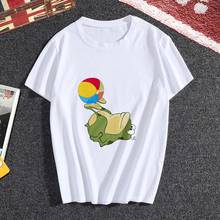 T shirt women Kawaii frog Print New summer hipster Short Sleeve t-shirt White Thin section Tshirt female Tops clothes Streetwear 2024 - buy cheap