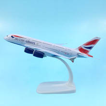 20cm 1/400 Scale Airliner Aviation Model Kids Toys Display Airbus A380 Aircraft British Diecast Alloy Plane F Vertical Airplane 2024 - buy cheap